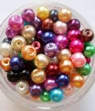 Mixed glass pearls(100) 6mm